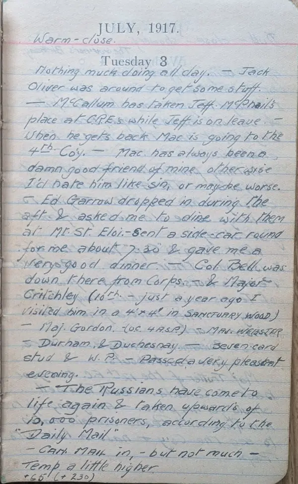 Diary scan, July 3, 1917 (Tuesday)
