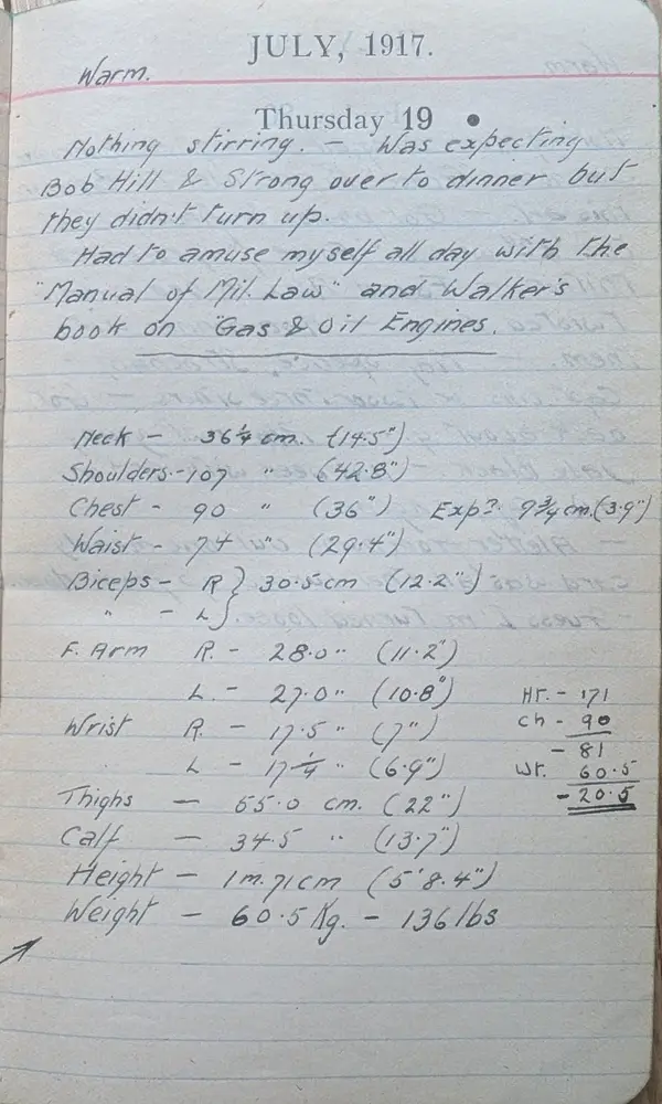 Diary scan, July 19, 1917 (Thursday)