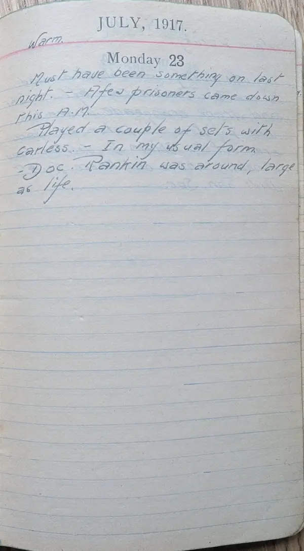 Diary scan, July 23, 1917 (Monday)