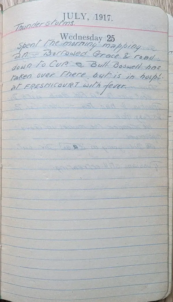 Diary scan, July 25, 1917 (Wednesday)