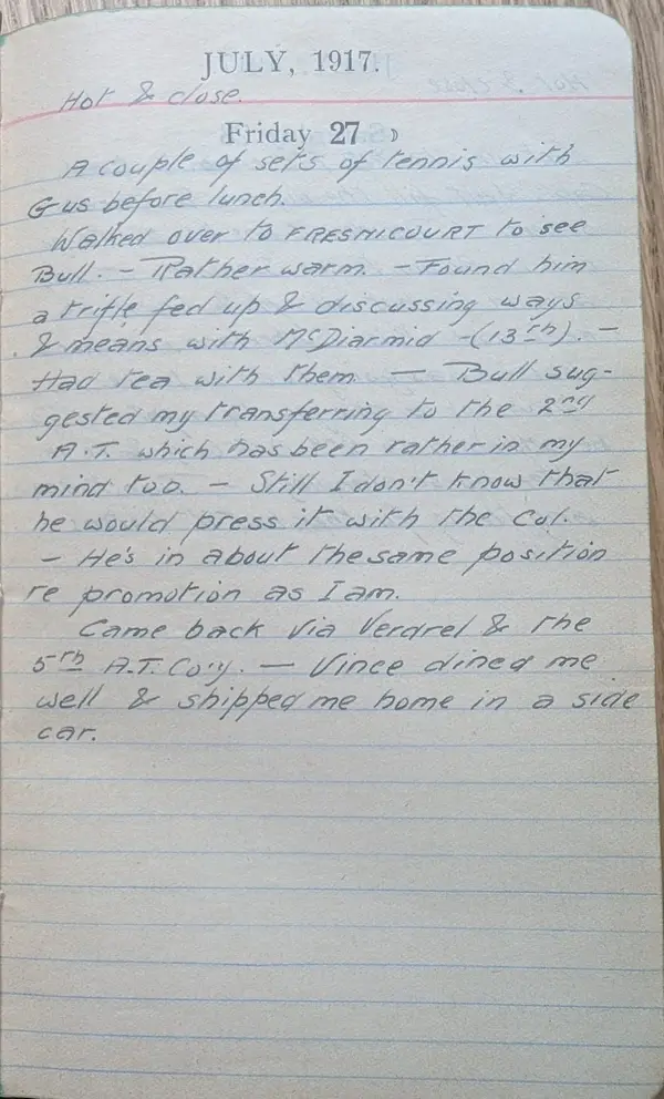 Diary scan, July 27, 1917 (Friday)