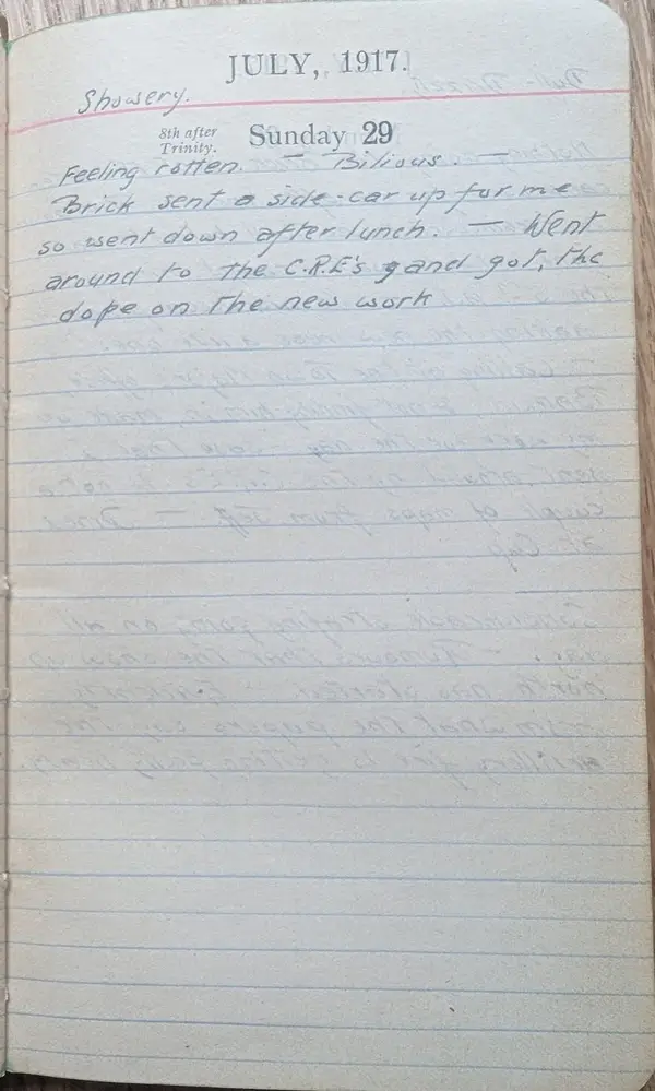 Diary scan, July 29, 1917 (Sunday)