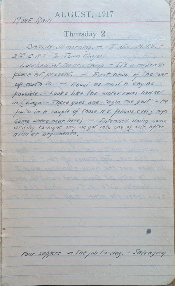 Diary scan, August 2, 1917 (Thursday)