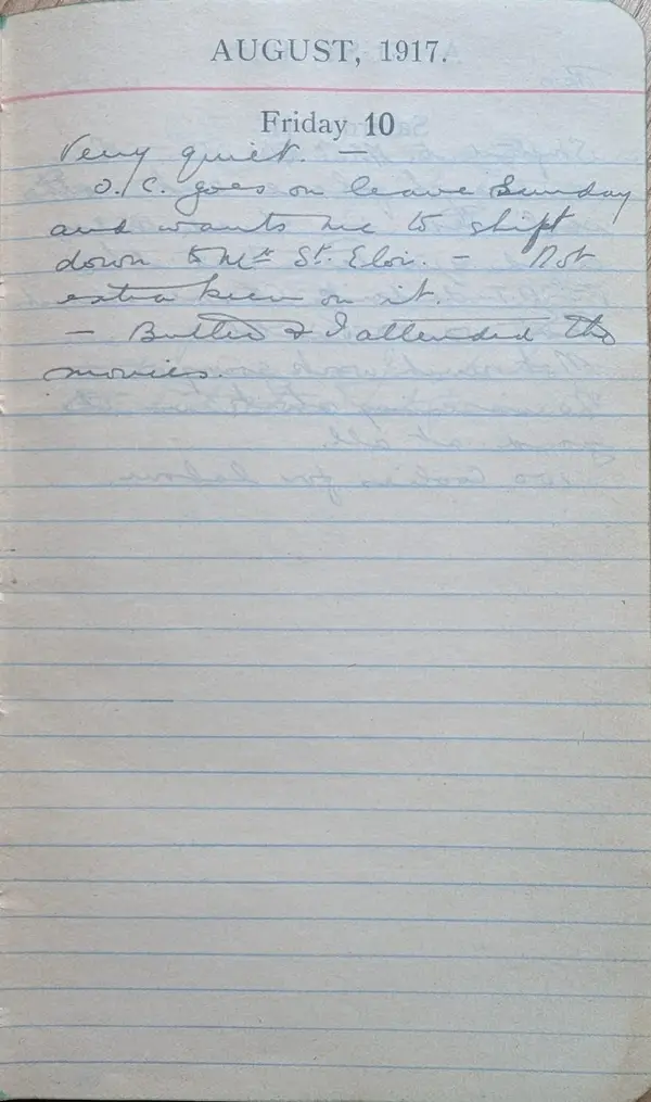 Diary scan, August 10, 1917 (Friday)