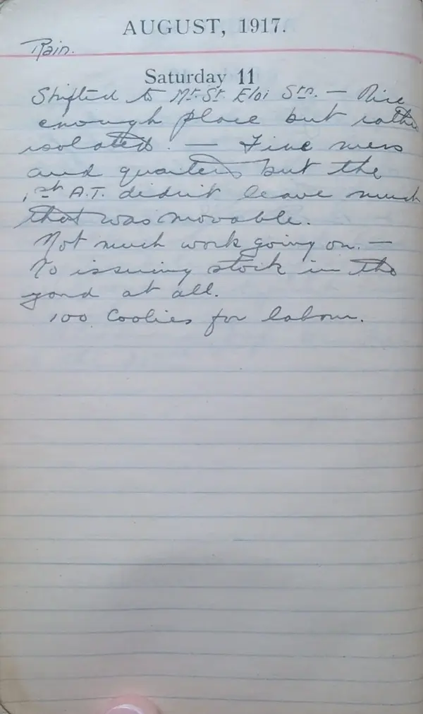 Diary scan, August 11, 1917 (Saturday)