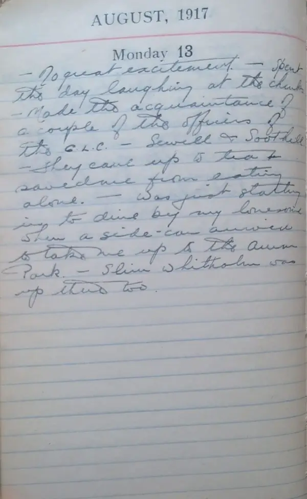 Diary scan, August 13, 1917 (Monday)
