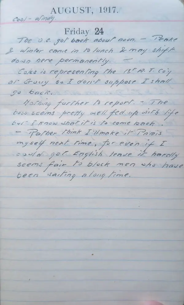 Diary scan, August 24, 1917 (Friday)