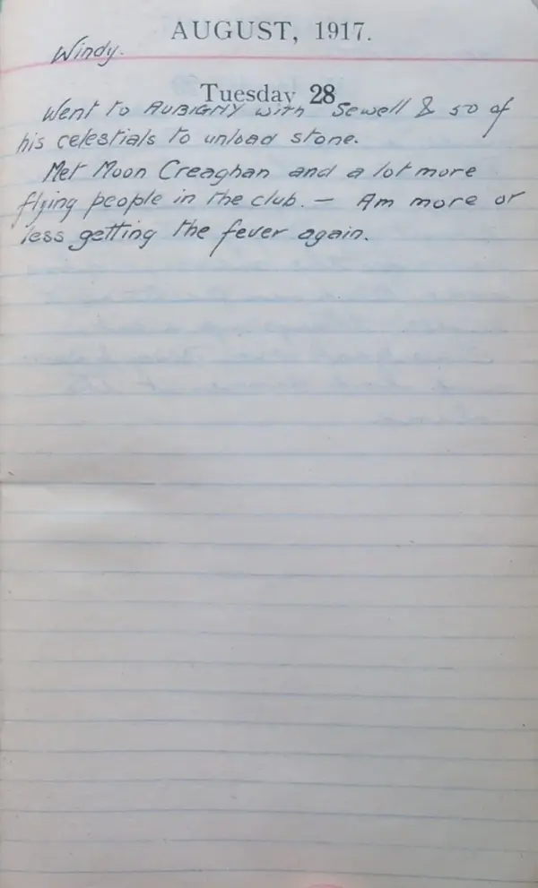 Diary scan, August 28, 1917 (Tuesday)