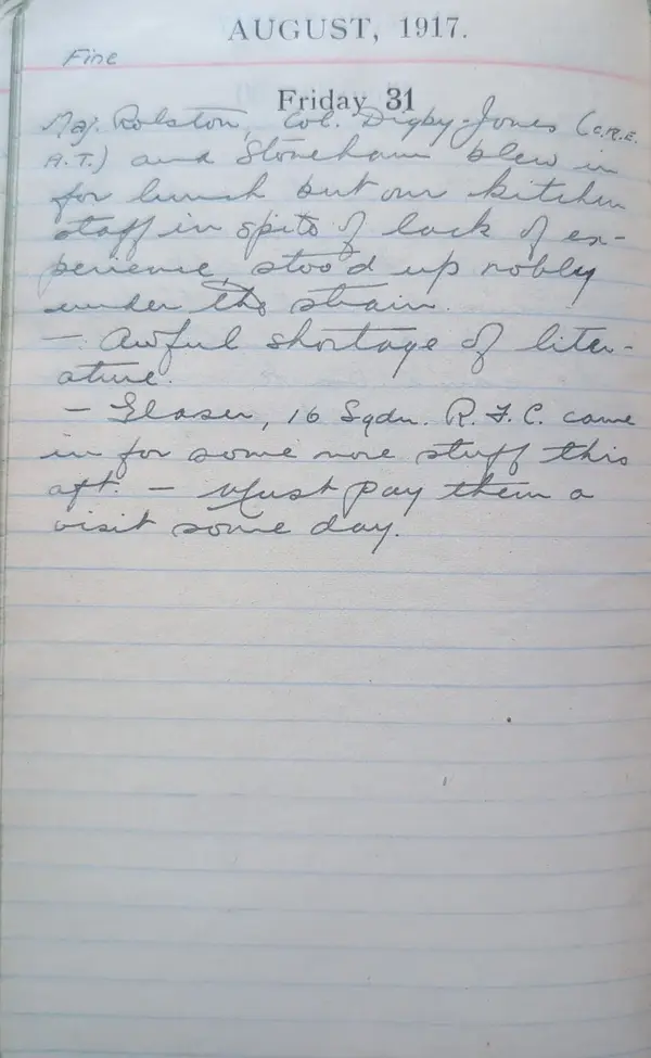Diary scan, August 31, 1917 (Friday)