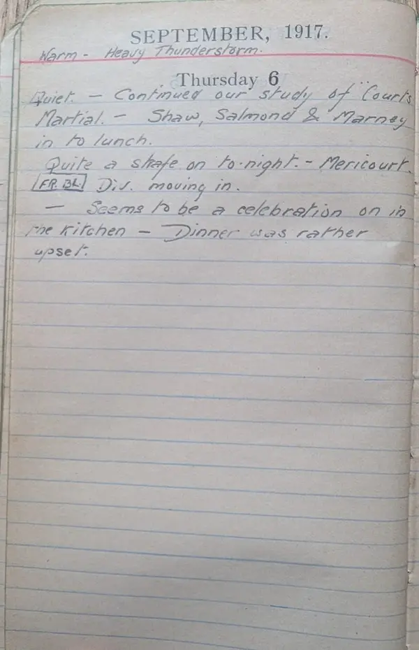 Diary scan, September 6, 1917 (Thursday)