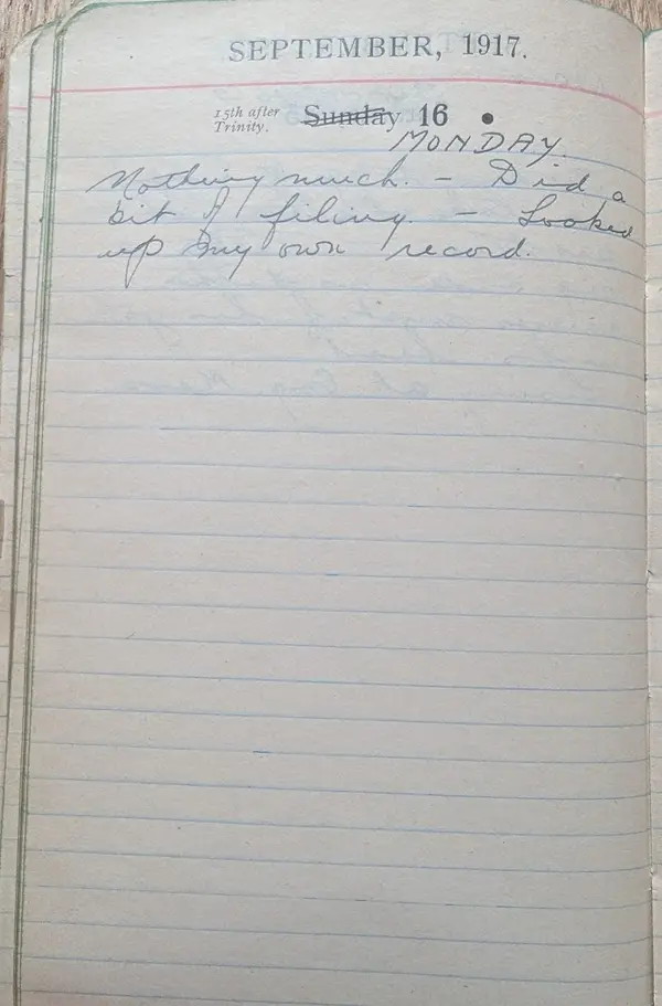 Diary scan, September 17, 1917 (Monday)
