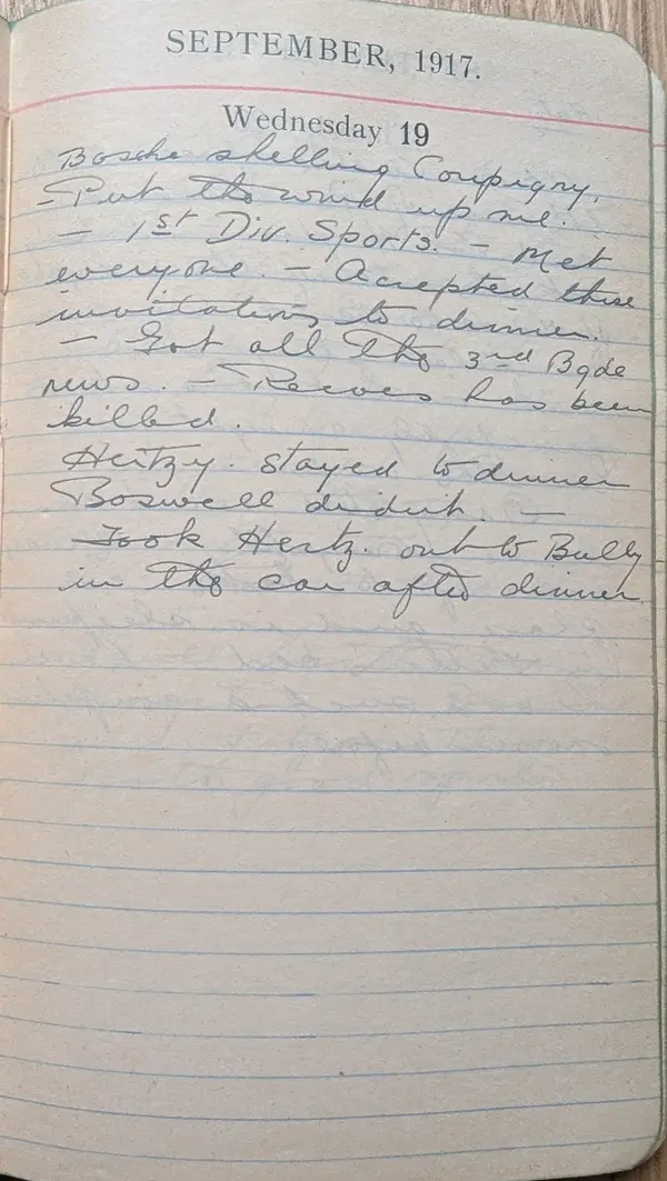 Diary scan, September 19, 1917 (Wednesday)