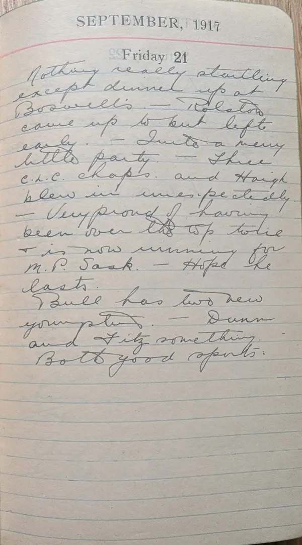 Diary scan, September 21, 1917 (Friday)