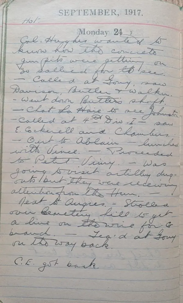 Diary scan, September 24, 1917 (Monday)