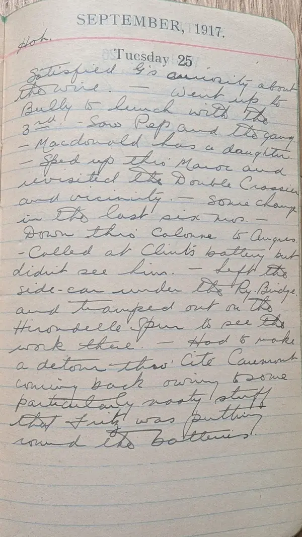 Diary scan, September 25, 1917 (Tuesday)