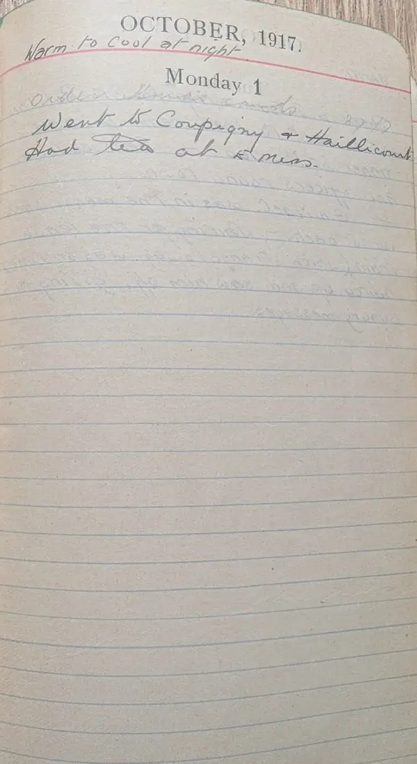 Diary scan, October 1, 1917 (Monday)