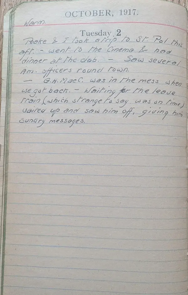 Diary scan, October 2, 1917 (Tuesday)