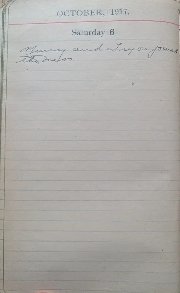 Diary scan, October 6, 1917 (Saturday)