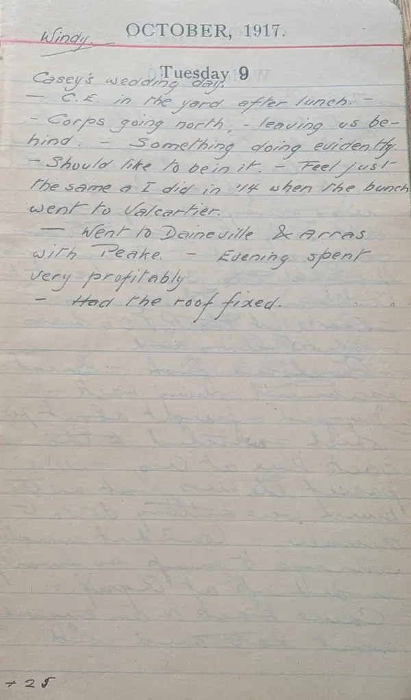 Diary scan, October 9, 1917 (Tuesday)