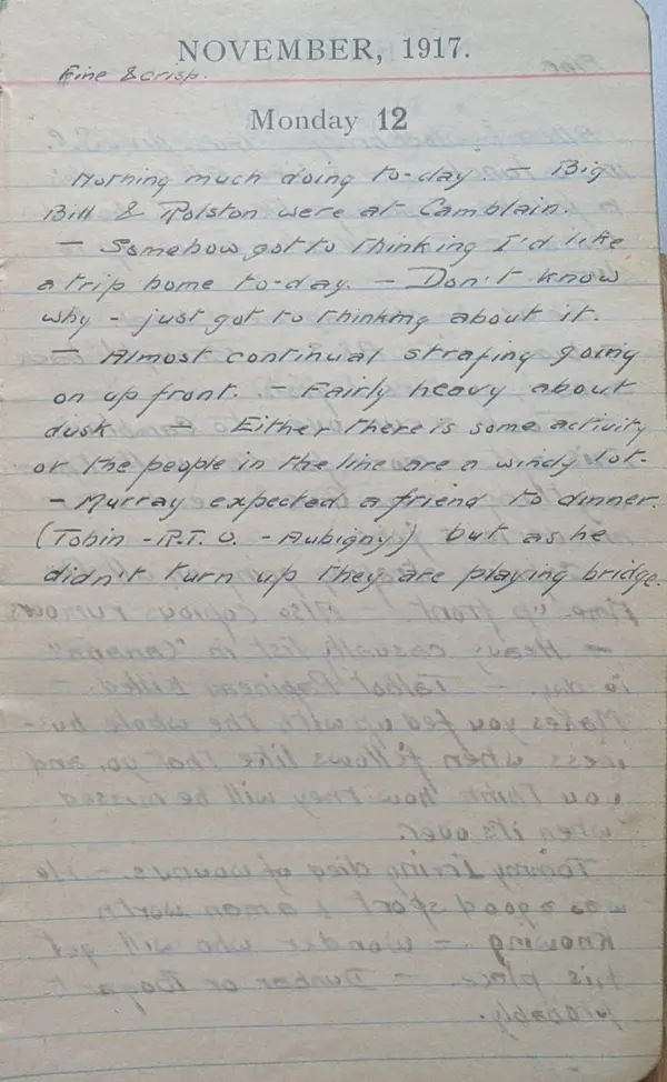 Diary scan, November 12, 1917 (Monday)