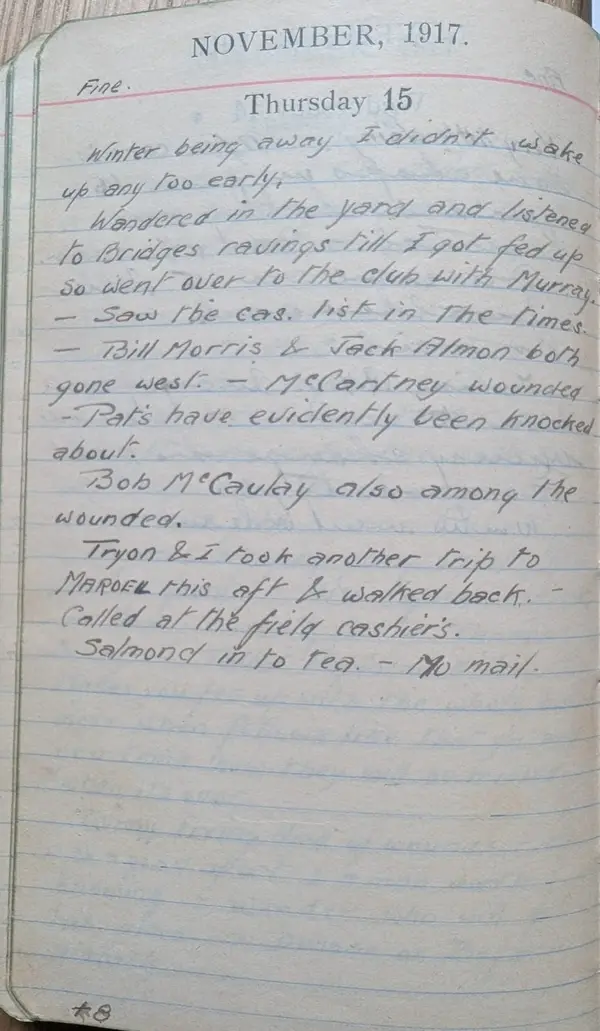 Diary scan, November 15, 1917 (Thursday)