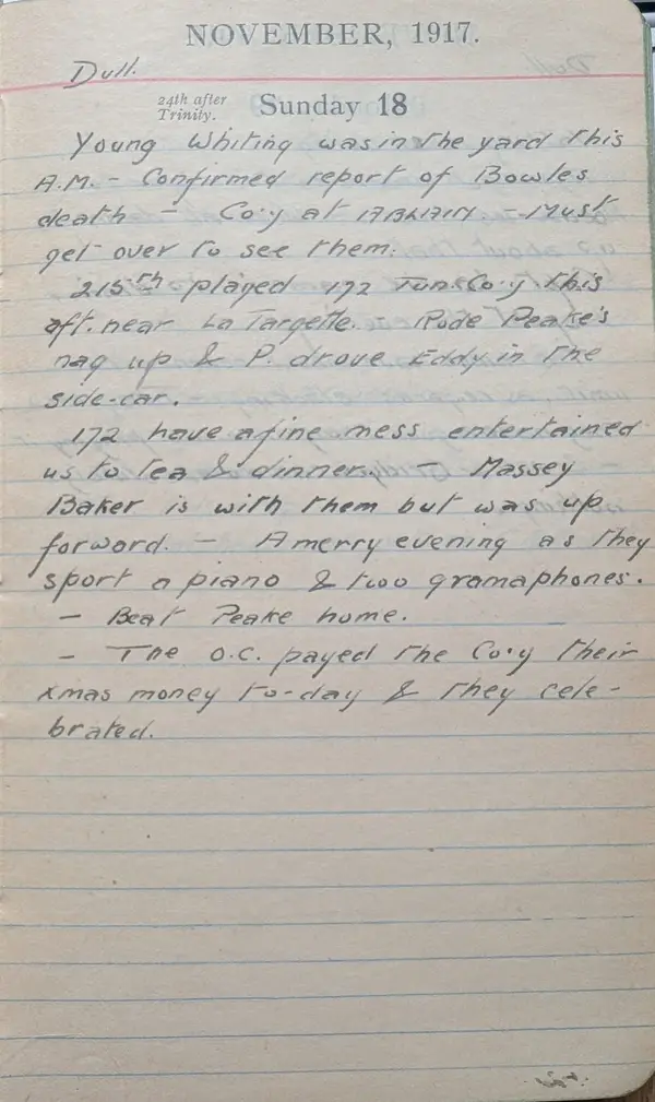 Diary scan, November 18, 1917 (Sunday)