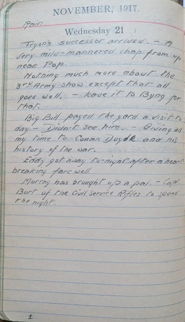 Diary scan, November 21, 1917 (Wednesday)