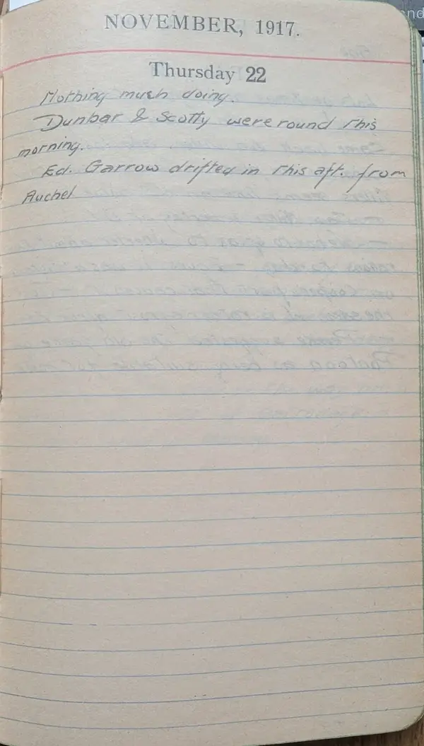 Diary scan, November 22, 1917 (Thursday)