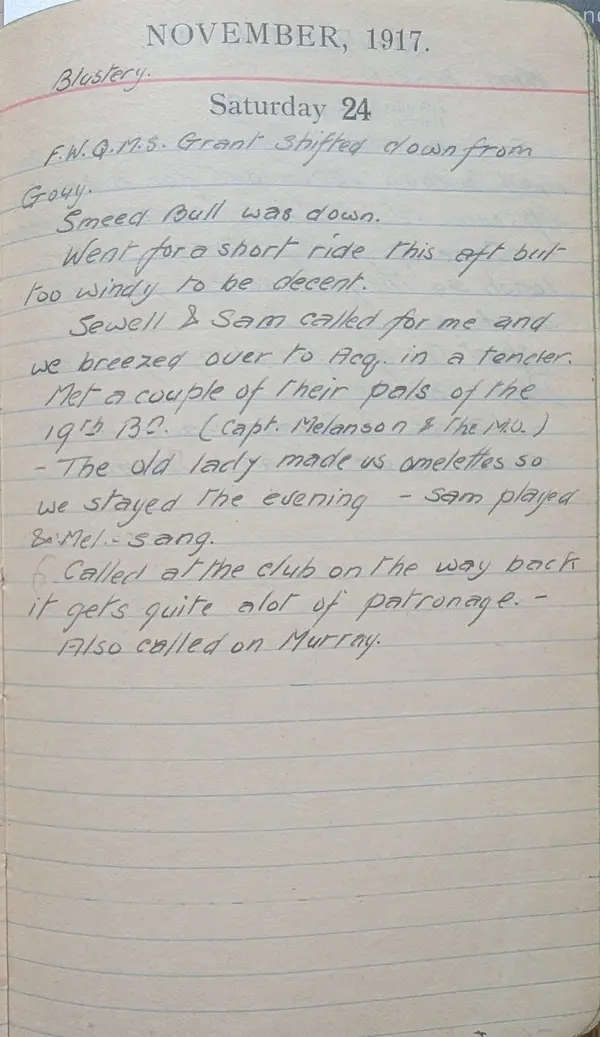 Diary scan, November 24, 1917 (Saturday)