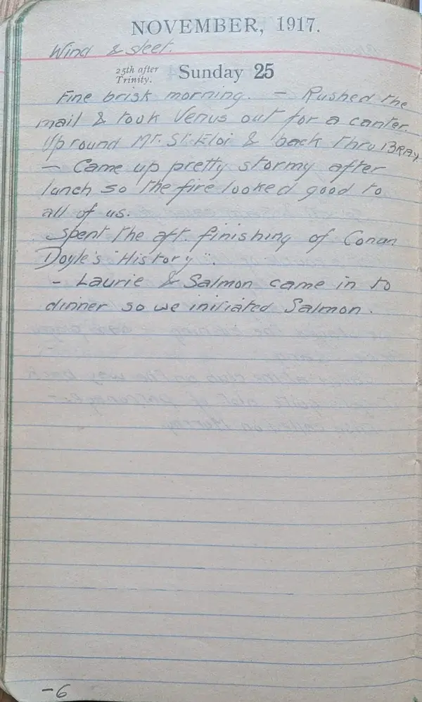 Diary scan, November 25, 1917 (Sunday)