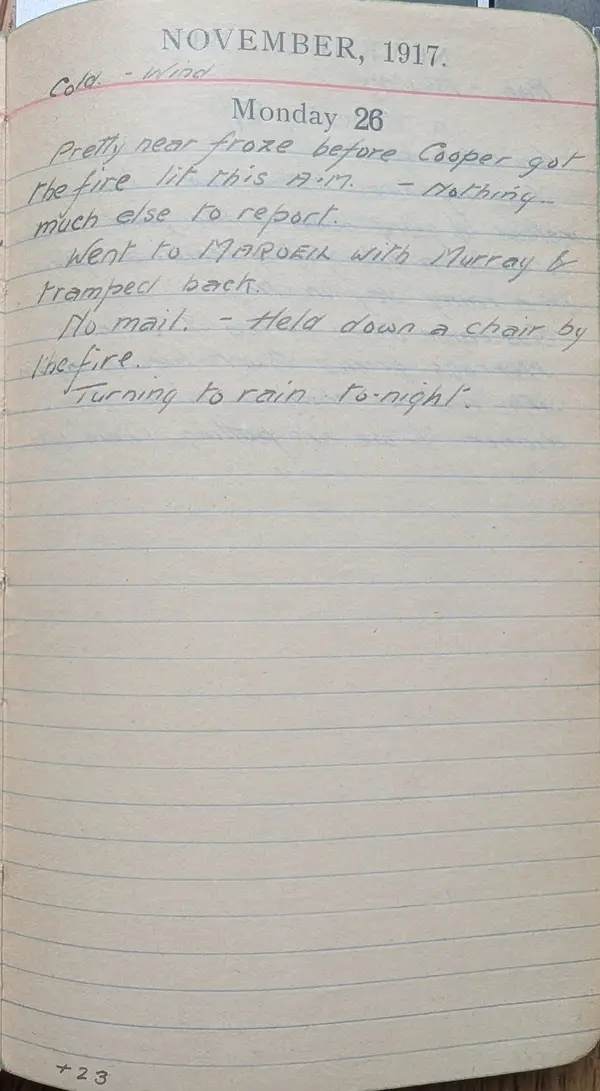 Diary scan, November 26, 1917 (Monday)