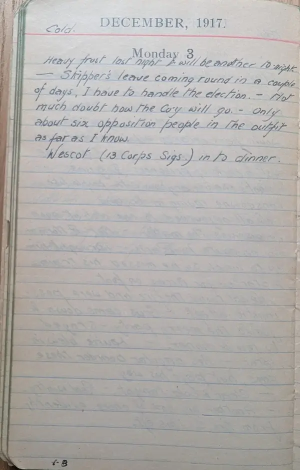 Diary scan, December 3, 1917 (Monday)