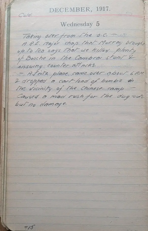 Diary scan, December 5, 1917 (Wednesday)