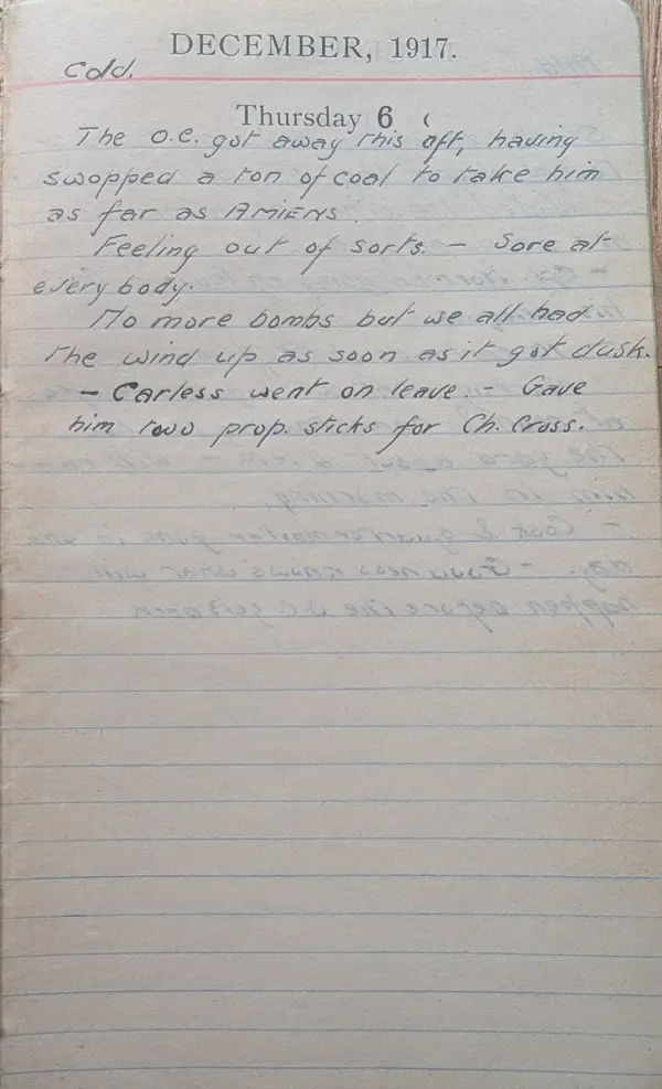 Diary scan, December 6, 1917 (Thursday)