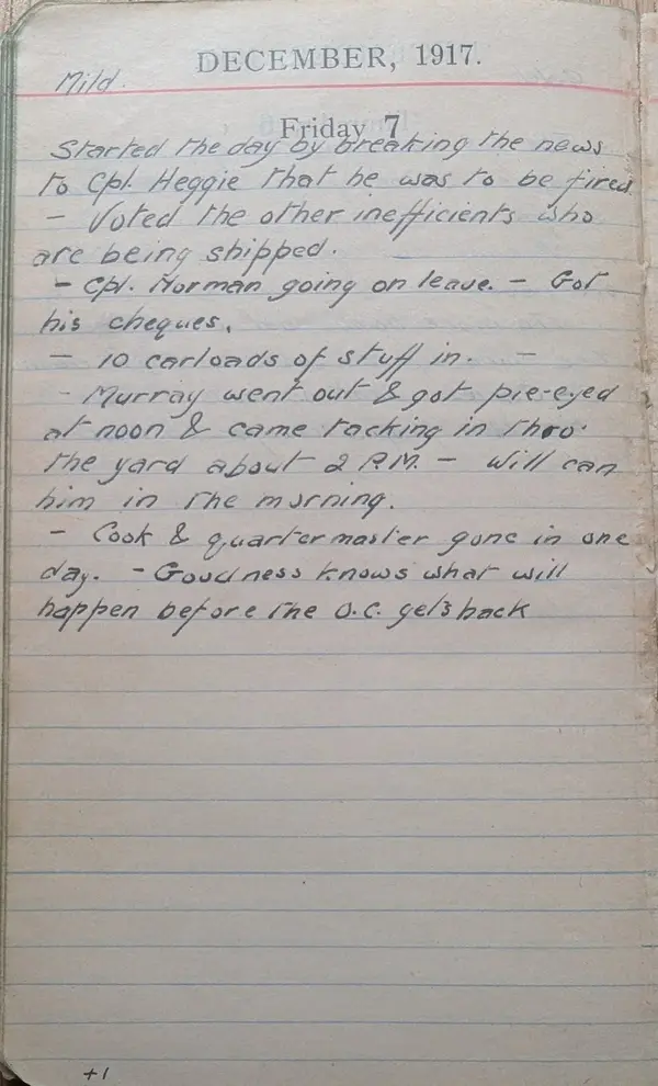 Diary scan, December 7, 1917 (Friday)