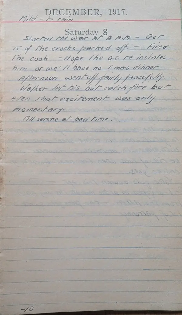 Diary scan, December 8, 1917 (Saturday)