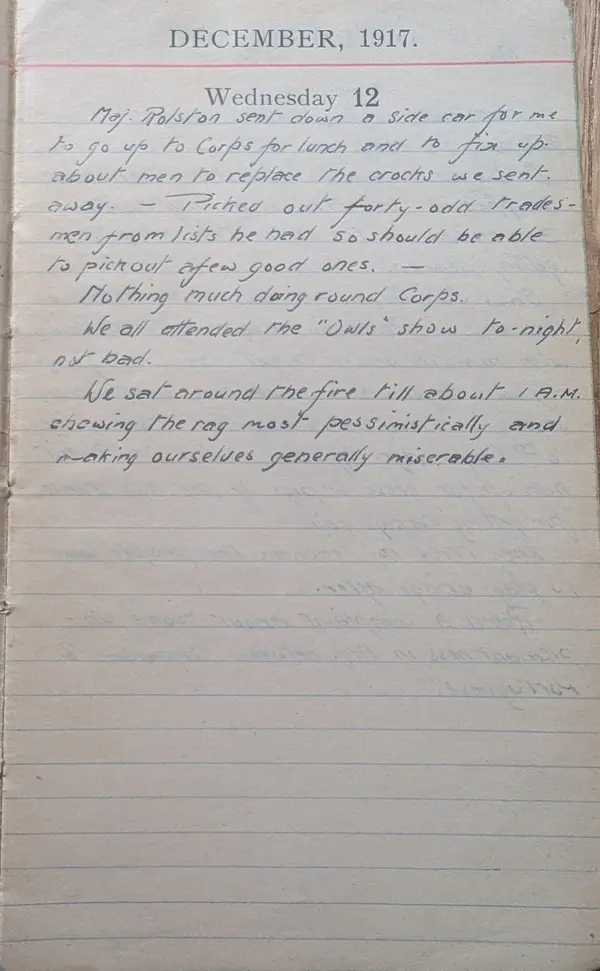 Diary scan, December 12, 1917 (Wednesday)