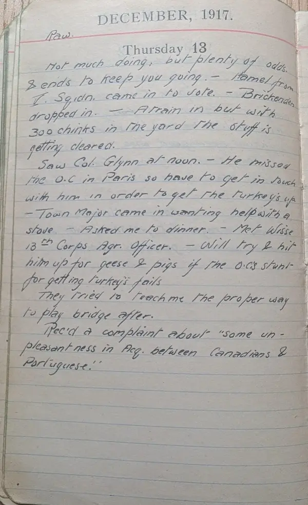 Diary scan, December 13, 1917 (Thursday)