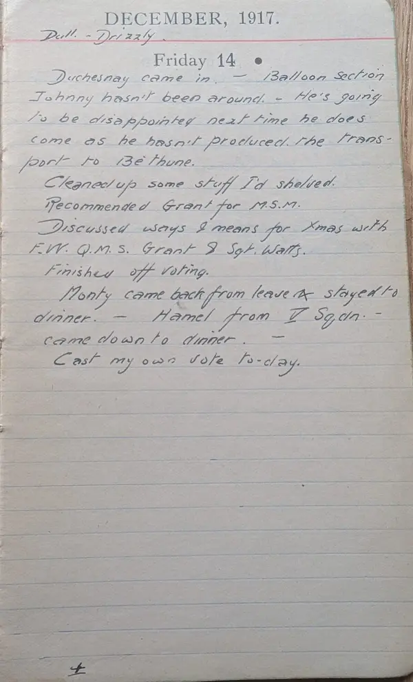 Diary scan, December 14, 1917 (Friday)