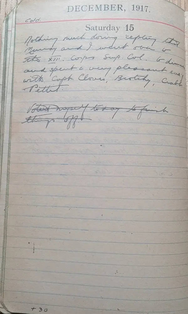 Diary scan, December 15, 1917 (Saturday)