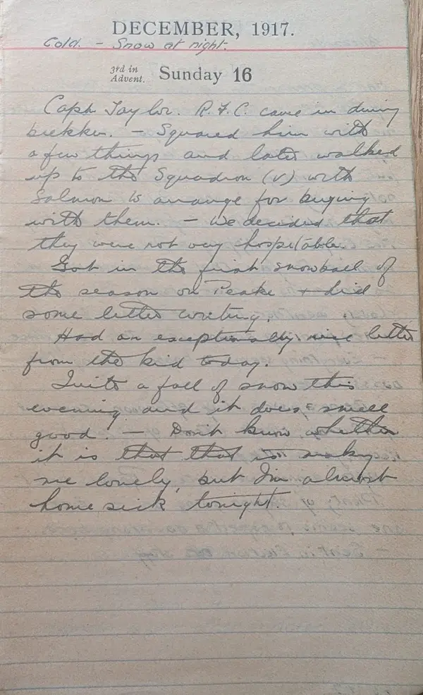 Diary scan, December 16, 1917 (Sunday)