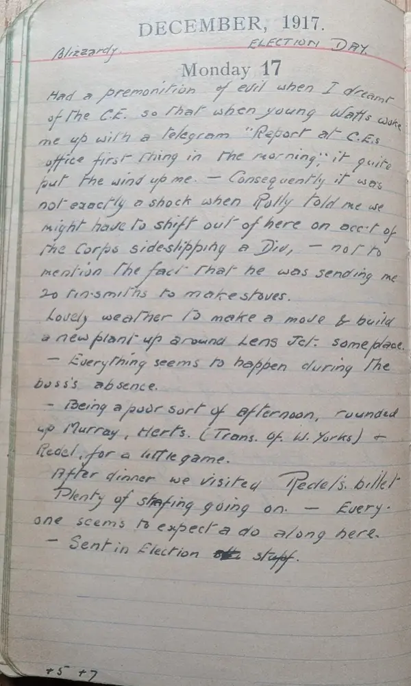 Diary scan, December 17, 1917 (Monday)