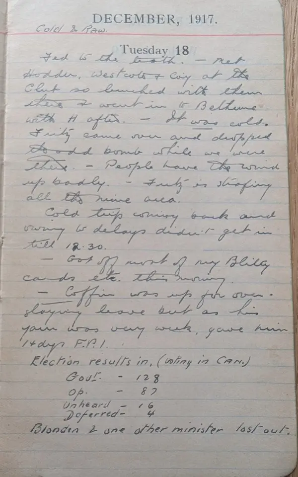 Diary scan, December 18, 1917 (Tuesday)