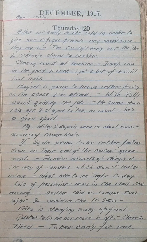 Diary scan, December 20, 1917 (Thursday)