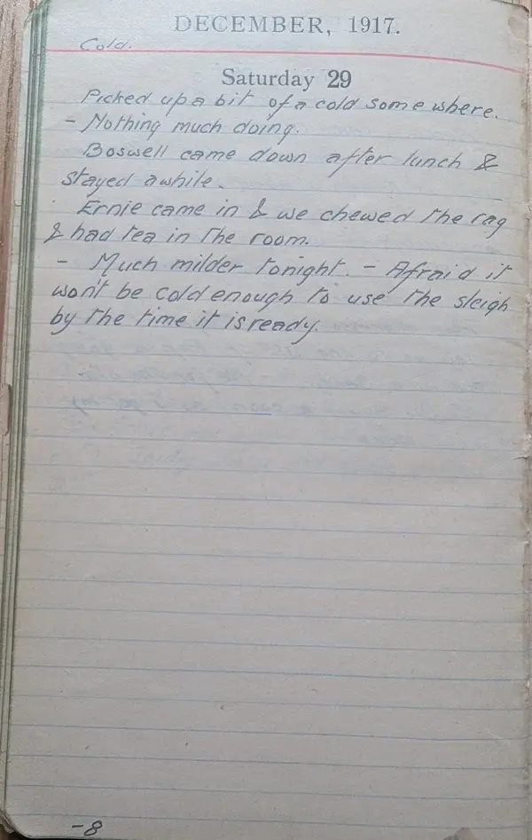 Diary scan, December 29, 1917 (Saturday)