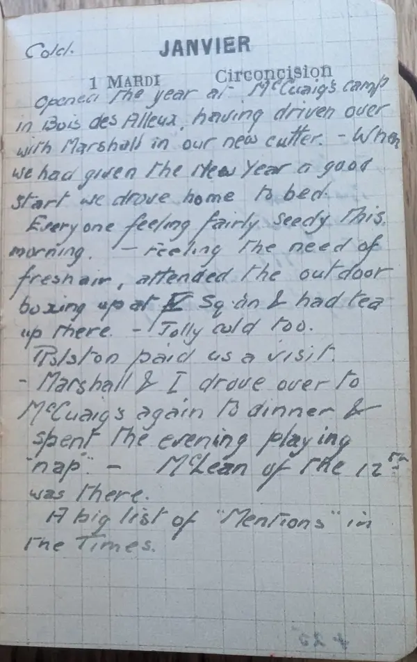 Diary scan, January 1, 1918 (Tuesday)