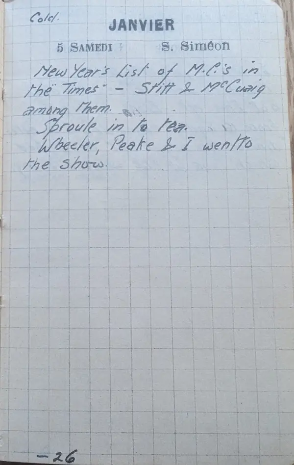 Diary scan, January 5, 1918 (Saturday)
