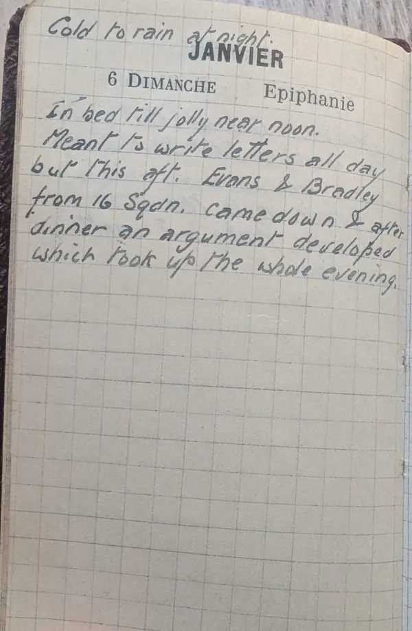 Diary scan, January 6, 1918 (Sunday)