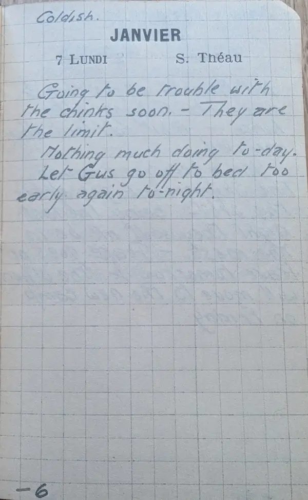 Diary scan, January 7, 1918 (Monday)
