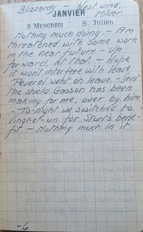 Diary scan, January 9, 1918 (Wednesday)